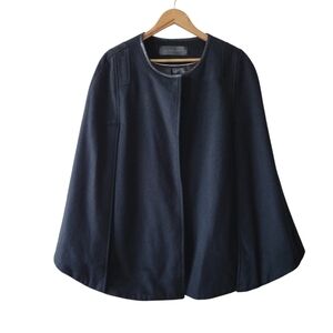 Elie Tahari Black Wool Blend Cape Coat